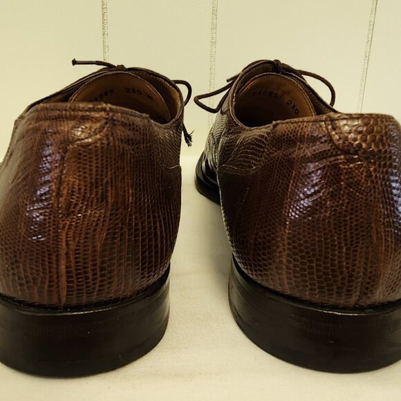 Mezlan lizard shoes 8.5 men\'s brown lace up oxfords